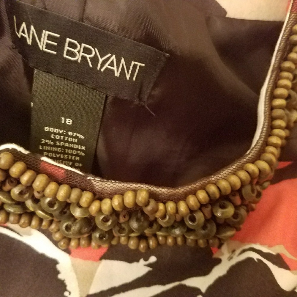 Lane Bryant Floral Jacket Size 18 Beaded Neckline Lined Statement Blazer - Picture 2 of 4